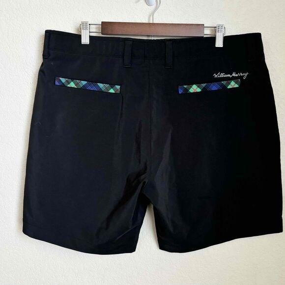 William Murray Mens Black Flat Front Plaid Shorts Size 38 Outdoor Golf - Picture 8 of 12